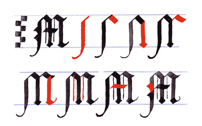 calligraphy capital letters gothic